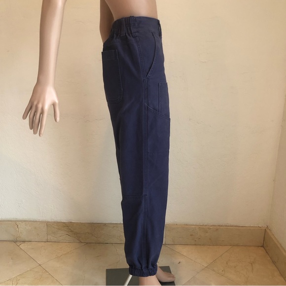 Forever 21 Navy Blue Vintage Cargo Pants Double Pocket Women’s Size L High Waist - Picture 3 of 16
